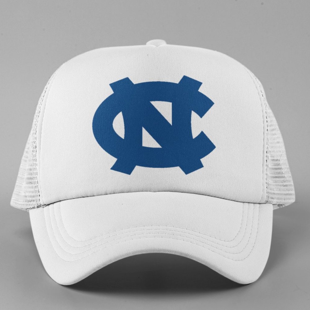 NEW Tar Heels NC Logo Foam Trucker Mesh Snapback Hat WHITE